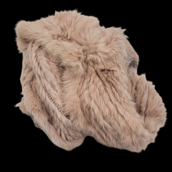 Love Taken 100%  Rabbit fur  Long vest With Textured Knit Sides  Size M - Picture 10 of 16